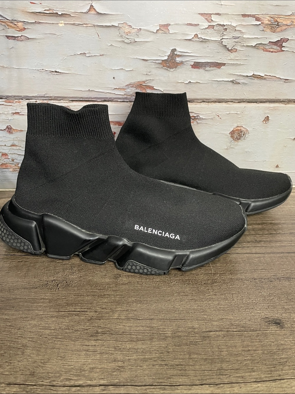 Balenciaga Black Sock-Style Speed Trainer Sneakers